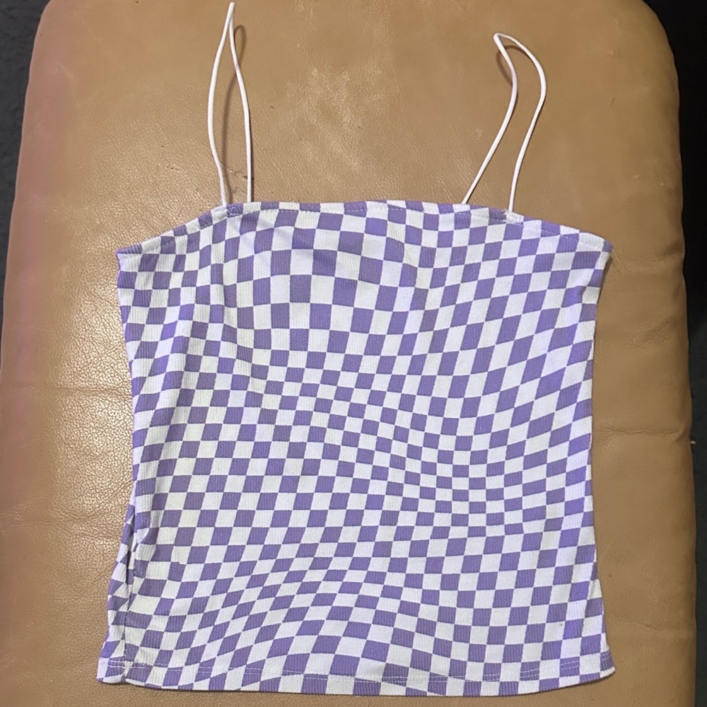 Purple Checkered Women's Top